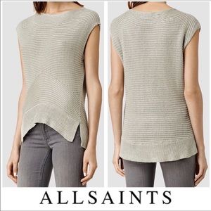 All Saints Linen Sleeveless Knit Top